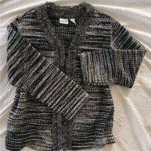 Chico's Knit Black and White Cardigan